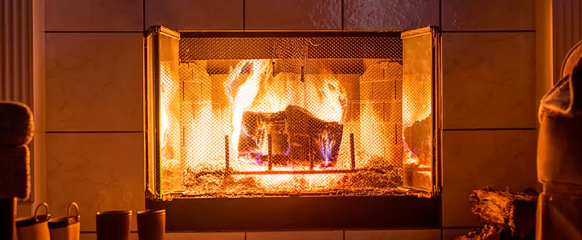 Mendota Hearth Landscape Fireplace Installation in Glen Cove, New York