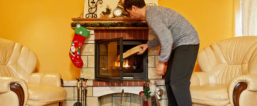 Rusted Metal Fireplace Restoration in Glen Cove, New York