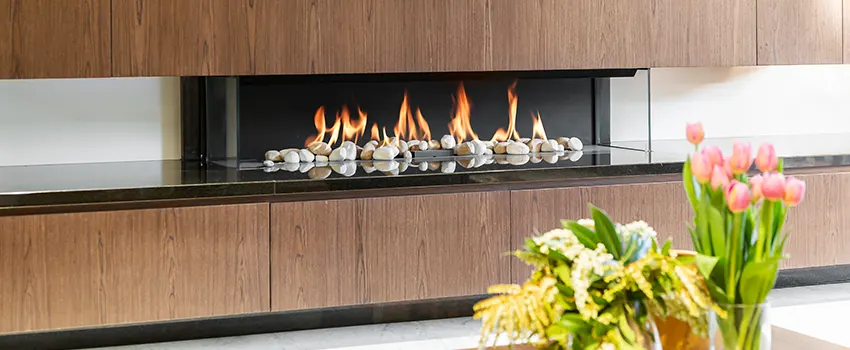 Double-height Fireplace Design Refurbishment in Glen Cove, New York